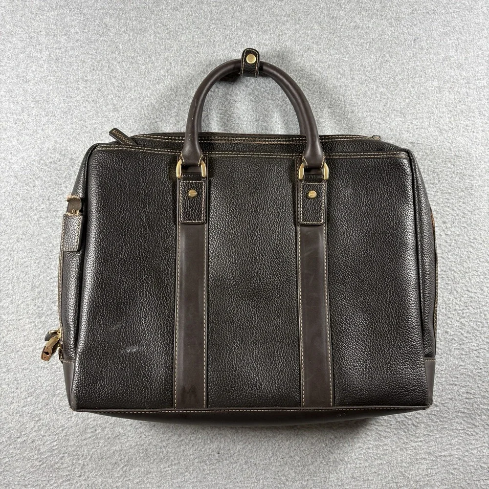 VTG Brooks Brothers Brown Pebbled Leather Briefcase Laptop Bag Work Messenger
